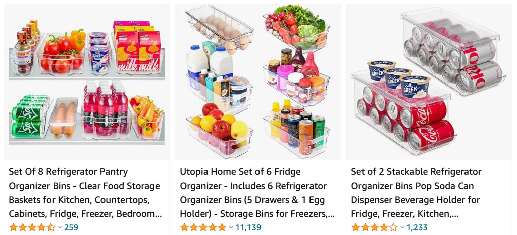 clear storage for fridge