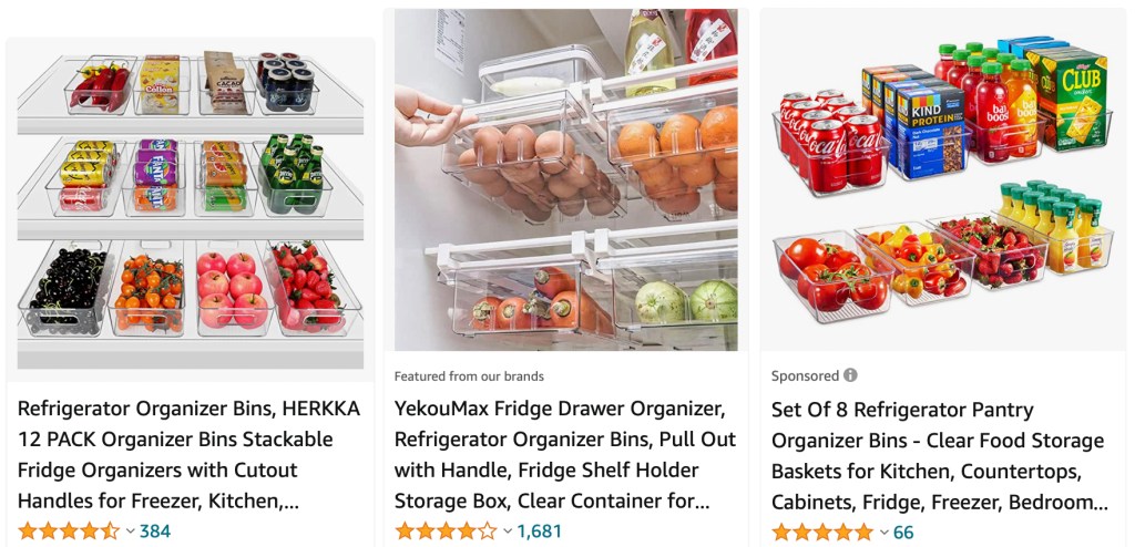 clear storage for fridge
