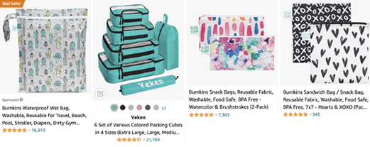 packing cubes and reusable pouches